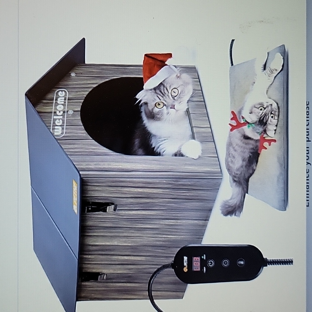 PETNF Pet heating house outdoor cat weatherproof insulate heat pad 20x13…New
